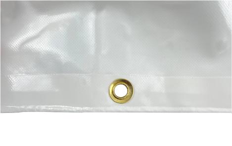 Preview: PVC-Abdeckplane B1 ca. 600 g/m², 6 x 8 m, weiß, schwer entflammbar